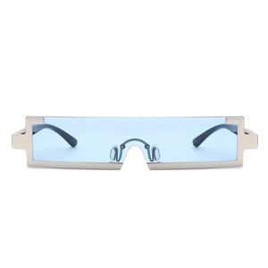 6176 | Blue Flat Top Semi Rimless Sunglasses